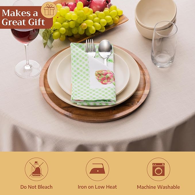 Maison d' Hermine Cloth Napkins Set of 4 Reusable 100% Cotton (18" x 18") | Everyday Square Napkins Cloth Washable Dinner Party Wedding Restaurant Hotel Kitchen Spring Summer - Farmers Garden - Image 5