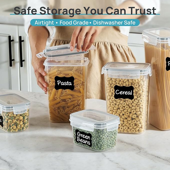 Vtopmart Airtight Food Storage Containers with Lids, 24 pcs, Gray | Airtight Seal, Multiple Sizes, BPA Free, Food Grade Material, Dishwasher Safe (Not Lids), Includes 24 Labels - Image 4