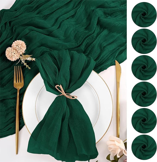 50 Pack Emerald Green Napkins 20x20Inch Cheesecloth Napkins | Elegant Cloth Napkins for Table, Washable Rustic Boho Gauze Napkins, for Wedding Party Bridal Baby Shower Christmas Decor by Lumaycens