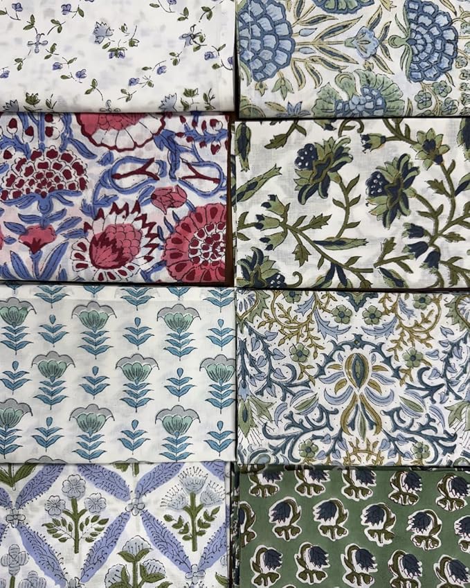 Assorted Hand Block Print 100% Cotton Napkins 18" x 18" (Set of 100) Reuseable Kitchen Napkins Cloth Decor Dinner Party Wedding Cocktail Gift for Spring, Easter, Summer - Image 8