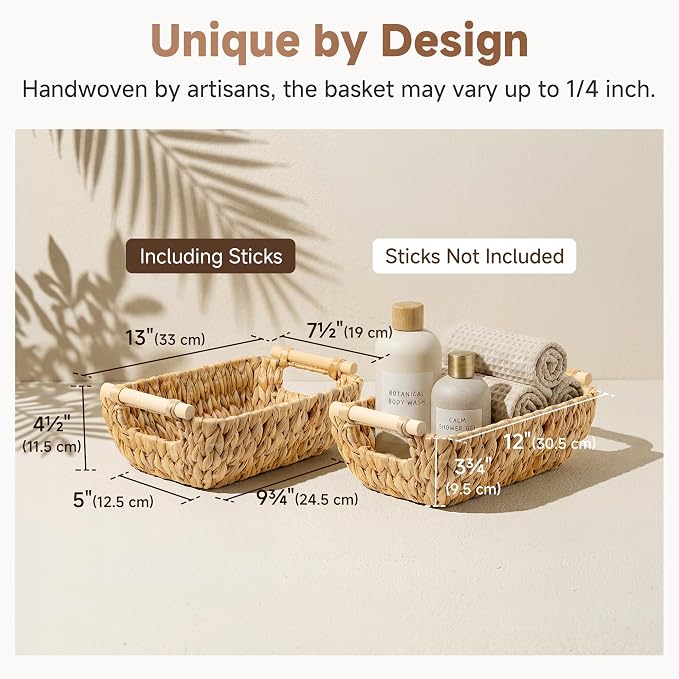 Storageworks Small Storage Basket, Seagrass Woven Basket For Gifts - Image 3