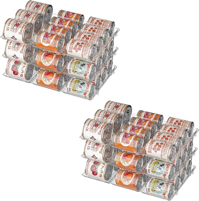 Can Organizer for Pantry, Stackable Food Pantry Storage Rack, 6 Tier | Automatic Rolling, Modular Storage, Clear Acrylic, Holds 72 Cans for Pantry, Cabinet & Fridge, Space Saving, Easy to Refill by TrendyBin