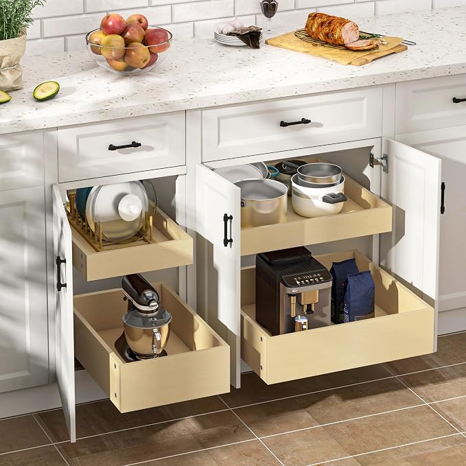 WelFurGeer Soft Close Pull Out Drawers for Cabinets, 23" W x 22" D Pull Out Cabinet Organizer, Bottom Mount Pull Out Drawer, Space-Saving Slide Out Drawers for Kitchen Cabinets for Home & Kitchen - Image 2