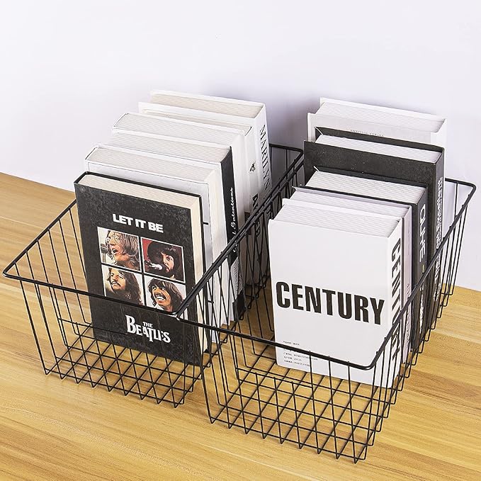 Freezer Organizer Bins - 3 Pack Stand Up Freezer Baskets for 16，17，21 cu.ft Upright Freezer, Wire Storage Baskets with Built-in Handles, Easy to Access Frozen Food Allow Air Circulation, Black - Image 4