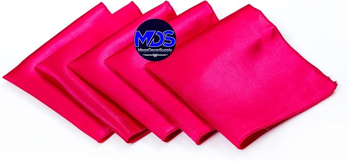 Set of 100 PCS Satin Napkin 12x12 Inch Square, Dinner Table Napkins for Wedding, Bulk Silky Sateen Cloth Napkins for Restaurant Banquet Graduation Birthday Party Decoration - Magenta - Image 2
