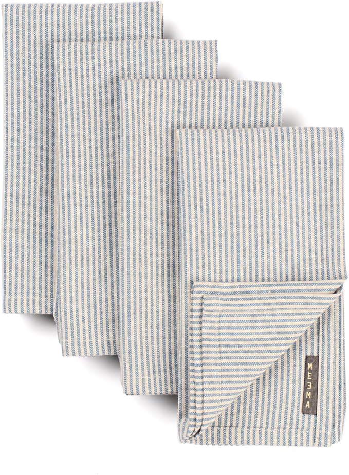 Cloth Napkins, Washable Cotton Dinner Napkins, Kitchen Table Gift Set by MEEMA