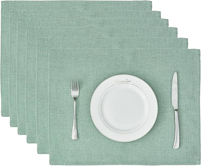 BALCONY & FALCON Rectangle Table Cloth Waterproof Celadon Green 13.8"x 17.7" 6pcs by BALCONYFALCON