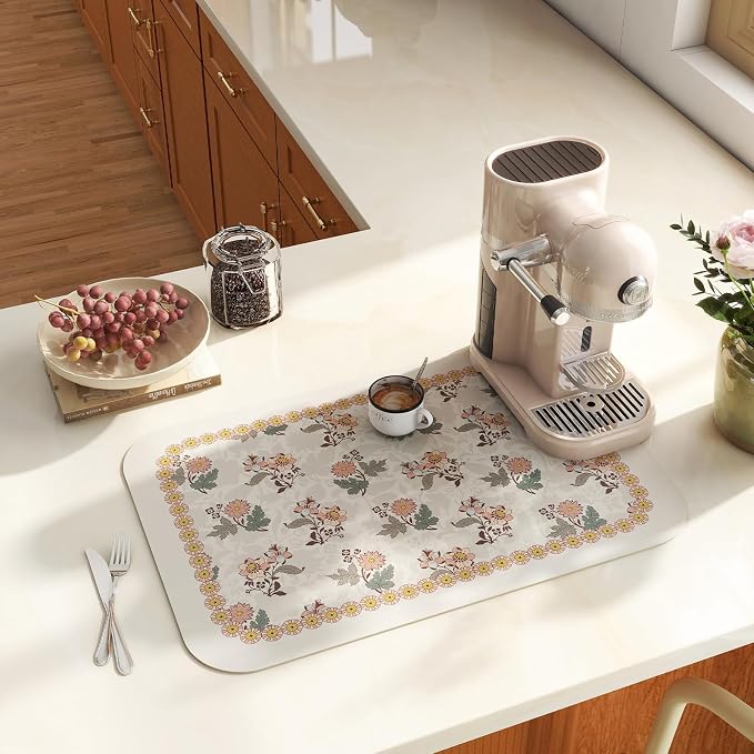 Vinyl Waterproof Placemats Set of 6 Rectangular,12"*17"-Hazel D | Wipeable Beautiful Print Place Mats,Stain Resistant,Heat Resistant,Everyday Meals,Kitchen,Dinning,Holiday,Decor - Image 2
