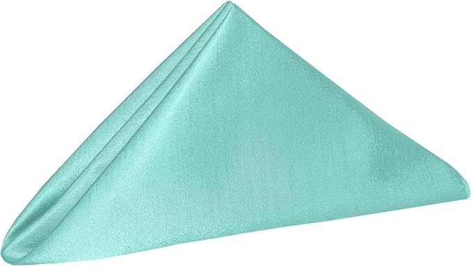 20 x 20-Inch Shantung Satin Cloth Napkins, Aqua Set of 120 - Image 2