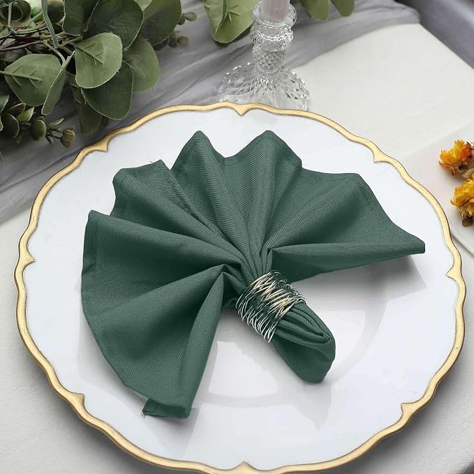 Efavormart Premium Cloth Napkins Set of 5, 17x17 Inch Hunter Green Seamless Dinner Napkins, Washable Linen Table Napkin Cloth with Hemmed Edges for Weddings, Party and Banquet - Image 6