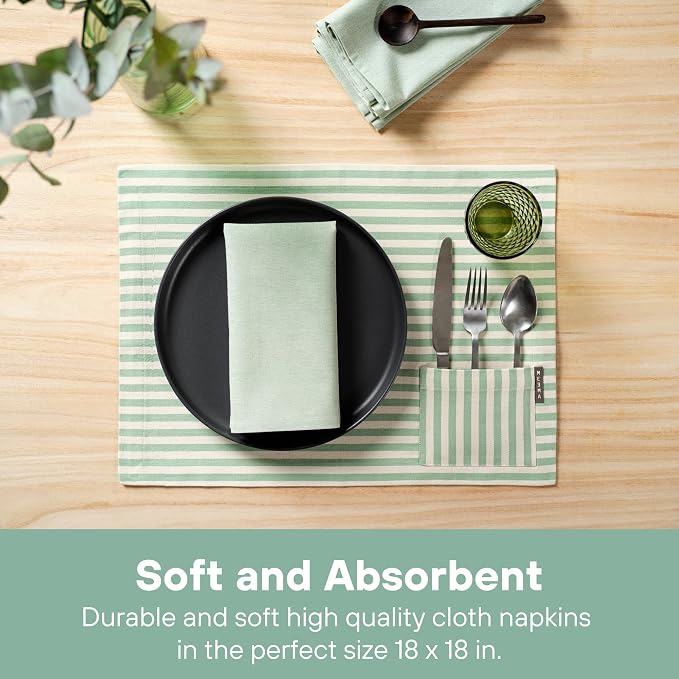 Cloth Napkins, Washable Cotton Dinner Napkins, Kitchen Table Gift Set - Image 2