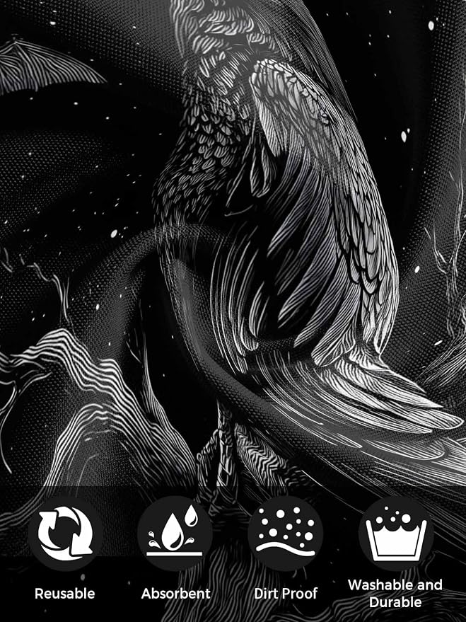 Kitchen Cloth Napkins 8 Pack Halloween Crow Bat Moon Dinner Napkins Soft Table Napkin for Family Dinners Cocktail Parties Wedding, Washable & Reusable, 20" x 20" - Image 8
