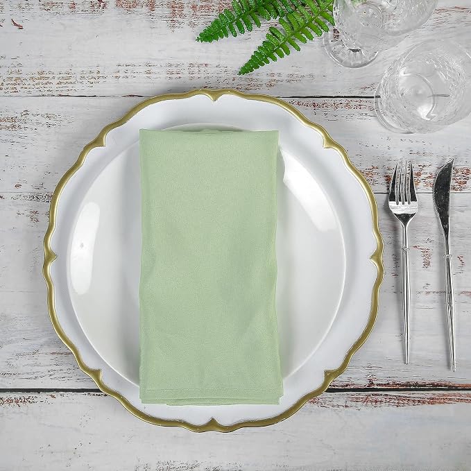 Efavormart Premium Cloth Napkins Set of 25, 20x20 Inch Sage Green Seamless Dinner Napkins, Washable Linen Table Napkin Cloth with Hemmed Edges for Weddings, Party and Banquet - Image 5