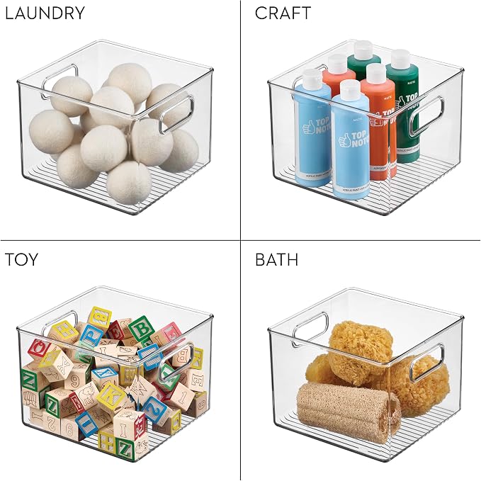 iDesign Clear Plastic Storage Bins, 4-Pack | For Kitchen Pantry and Fridge, For Cabinets and Shelves - Image 7