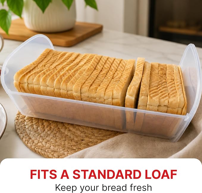 Tafura Bread Box with Tray, Airtight BPA-Free Bread Storage Container | Built-in pull-out tray provides easy access while keeping baked favorites neatly organized. - Image 4