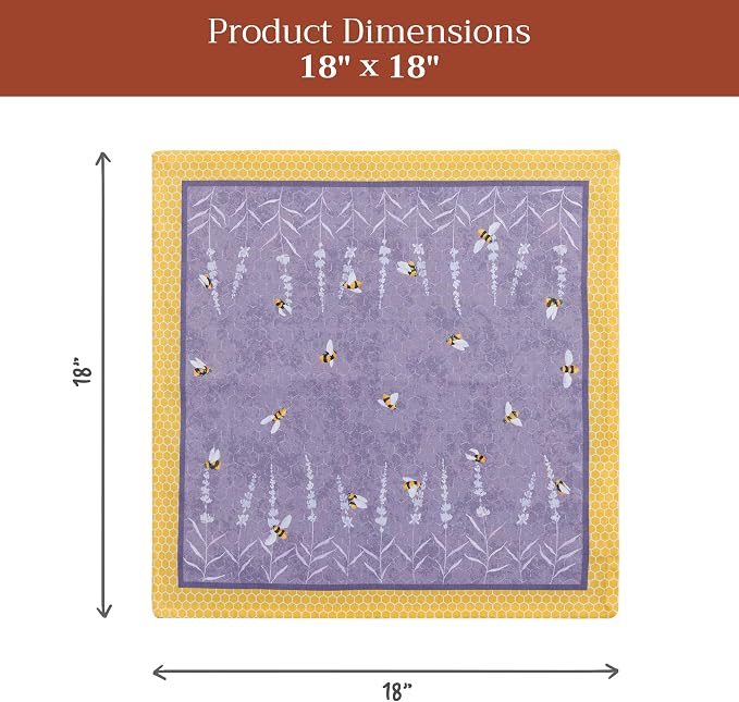 Maison d' Hermine Cloth Napkins Set of 4 Reusable 100% Cotton (18" x 18") | Everyday Square Napkins Cloth Washable Dinner Party Wedding Restaurant Hotel Kitchen Spring Summer - Bees Are Buzzing - Image 7