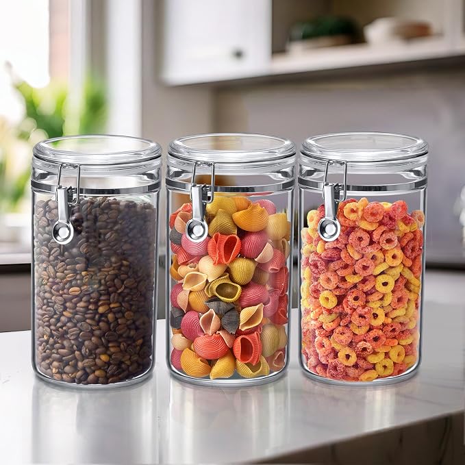 Cathy - 70-Ounce Plastic Canister (Set of 3), Plastic Airtight Food Container, Stackable for Pantry Storage, BPA-Free and Shatter-Proof, Perfect for Home and Commercial Use - Image 5