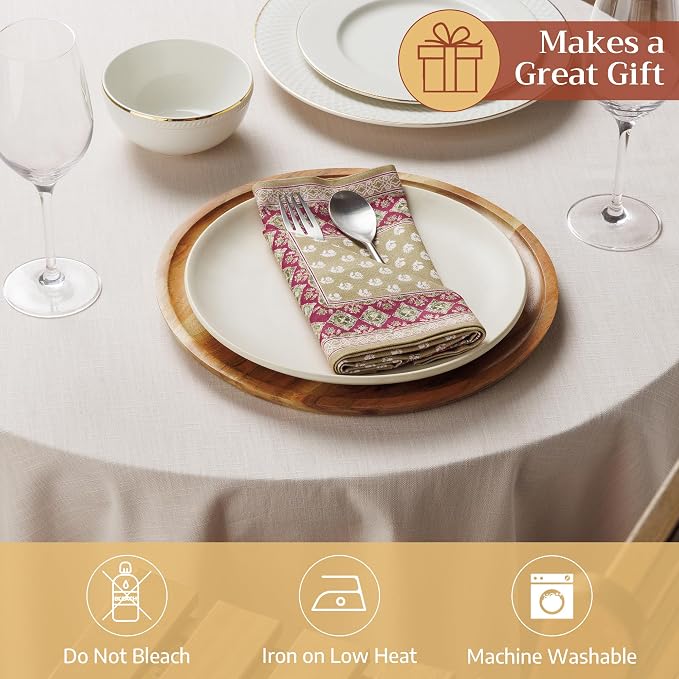 Maison d' Hermine Cloth Napkins Set of 4 Reusable 100% Cotton (18" x 18") | Everyday Square Napkins Cloth Washable Dinner Party Wedding Restaurant Hotel Kitchen Spring Summer - Manosque - Image 4