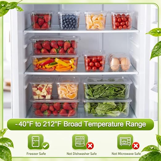 Sliner 10 Pack Plastic Clear Food Pans with Lids, Stackable and Freezer Safe Commercial Food Storage Containers for Fridge Salad Polycarbonate(4" 1/2+1/6 Set) - Image 6