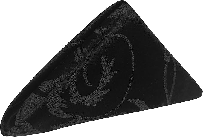 17x17-Inch Square Damask Cloth Napkins, Black, Set of 120 by UltimateTextile