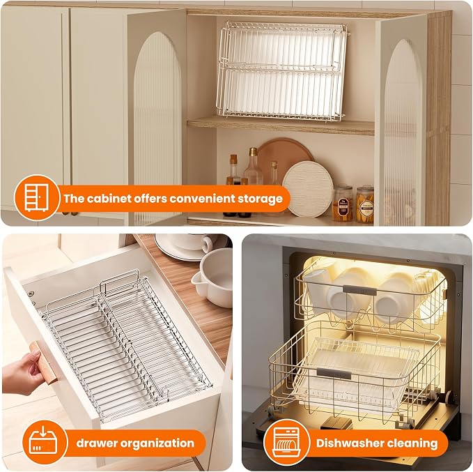Dish Drying Rack Stainless Steel Expandable Large | Dish Drainer for Kitchen Counter with Stainless Drain Board Rustproof Collapsible Space Saving - Image 7