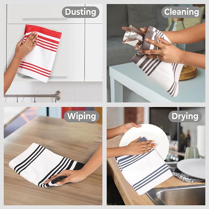 Urban Villa Kitchen Towels Cotton Dish Towels 20”x30” (Set of 6) Multi - Image 3