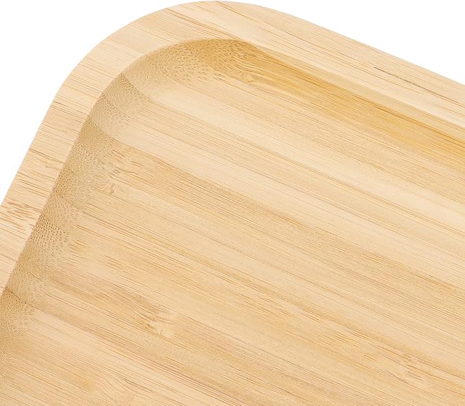 JOIKIT 3 Pack 8 Inch Bamboo Platter, Fine Polished Sqaure Wood Dinner Plates Bamboo Serving Tray for Holding Fruit, Bread, Cheese, Nut, Coffee, Tea, Plant Saucer - Image 8