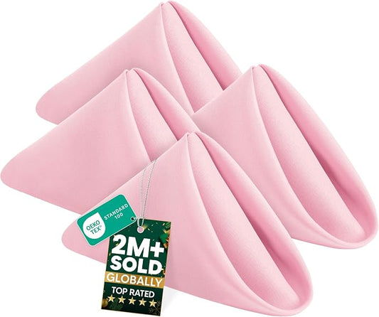 Utopia Home [24 Pack, Pink] Cloth Napkins 17x17 Inches, 100% Polyester | Hemmed Edges, Washable and Reusable Ideal for Parties, Weddings and Dinners by UTOPIAHOME