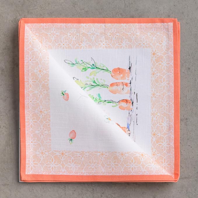 Maison d' Hermine Cloth Napkins Set of 4 Reusable 100% Cotton (20" x 20") | Everyday Square Napkins Cloth Washable Dinner Party Wedding Restaurant Hotel Kitchen Spring Summer - Bunny Party - Image 9