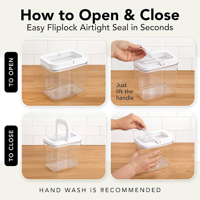 Airtight Food Storage Containers for Pantry, 7 Piece | FlipLock One-Hand Seal, Airtight Lids, For Flour, Sugar, Cereal & Snacks - Image 4