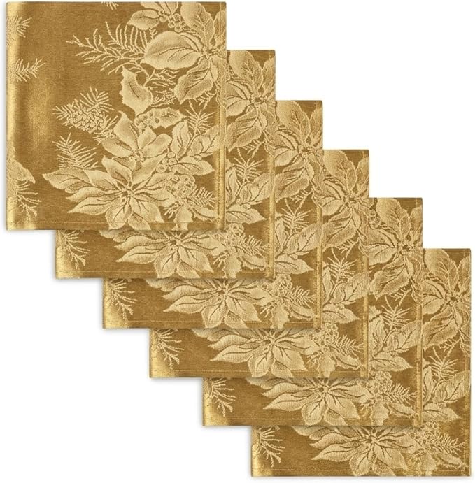 Koa Gold Cloth Napkins by Loom & Table - Set of 12 - Elegant, Wrinkle-Resistant, Machine Washable – Luxury Napkin for Dining Room, Weddings, Dinner Parties, Holidays, Birthdays - 18 X 18 by LoomandTable