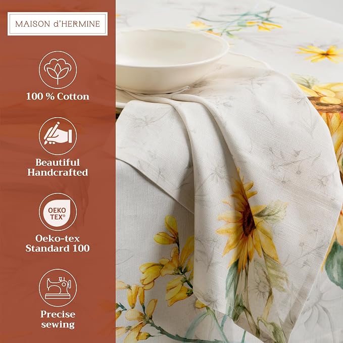 Maison d' Hermine Cloth Napkins Set of 4 Reusable 100% Cotton (20" x 20") | Everyday Square Napkins Cloth Washable Dinner Party Wedding Restaurant Hotel Kitchen Spring Summer - Candice - Image 2