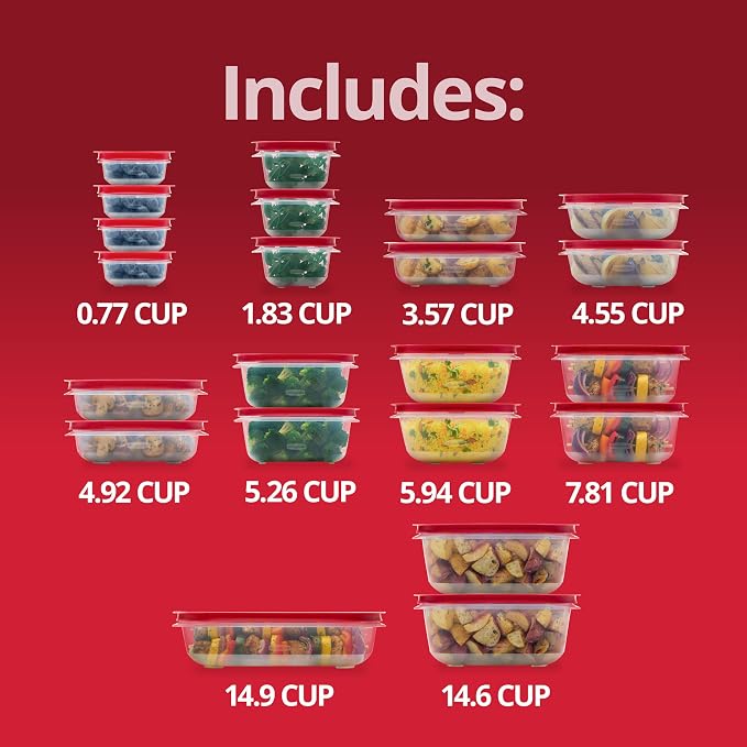 Rubbermaid EasyStore Containers, 44-Piece Set, Food Storage Containers with Lids - Image 6