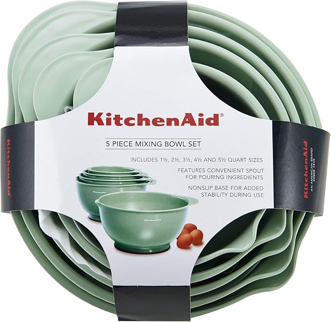 KitchenAid Classic Mixing Bowls, Set of 5, Pistachio - Image 6