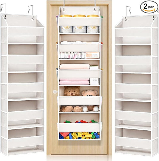 ULG 2 Pack 5-tier Over the Door Organizer Beige by ULG