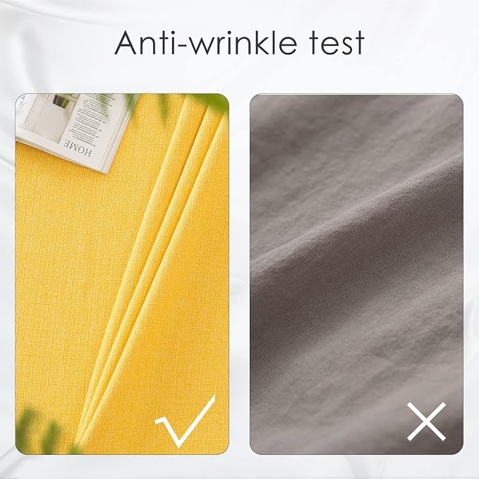 BALCONY & FALCON Rectangle Table Cloth Waterproof Yellow 118"x57" | Rectangular Washable Wrinkle Resistant Table Cloth Linen Fabric Tablecloths for Dining Party Kitchen Wedding and Outdoor Use - Image 4