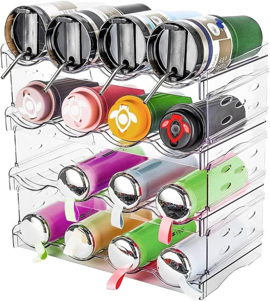 Stackable 4-Tier Water Bottle Organizer, Large Compartments for Kitchen, Cabinet Bottle Holder, Space-Saving Design by Unknown