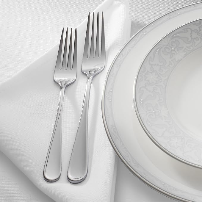 Lann's Linens Set of 12 Cloth Dinner Napkins, 17-inch Polyester Napkins, Washable and Reusable Fabric for Weddings, Hotels, Restaurants - White - Image 2