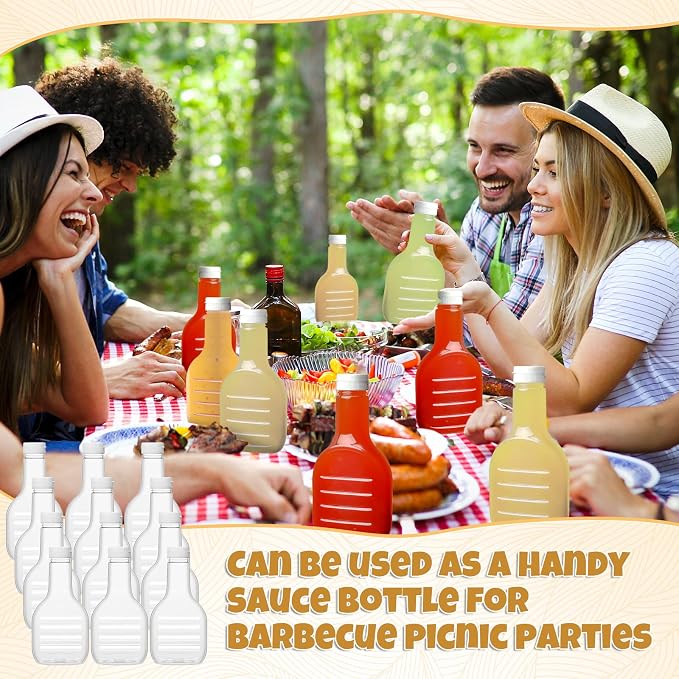 Roshtia 30 Pack 16oz Clear Plastic Salad Dressing Bottles Bulk Empty Squeeze Bottle with White Flip Top Cap for BBQ Condiment Sauce Ketchup Salad Dressing - Image 5