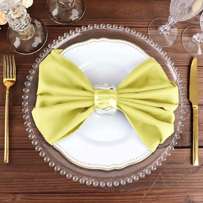 Efavormart Premium Cloth Napkins Set of 25, 20x20 Inch Yellow Seamless Dinner Napkins, Washable Linen Table Napkin Cloth with Hemmed Edges for Weddings, Party and Banquet - Image 5