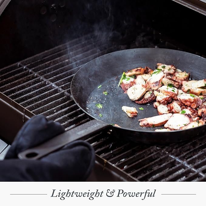 Merten & Storck 10" Pre-Seasoned Carbon Steel Frying Pan Skillet | Natural Nonstick with Use, Induction & All Stovetop Suitable, Grill & Campfire Safe, Even Heating, Indoor/Outdoor Use - Image 8