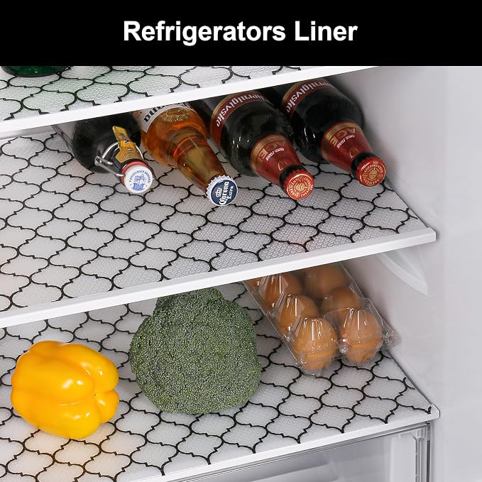 Cooyes Shelf Liner, Non Adhesive Drawer and Cabinet Liner, EVA Washable Oil-Proof Shelf Paper for Kitchen Cabinets, Refrigerator, Storage, Desks with Modern Pattern - Image 6