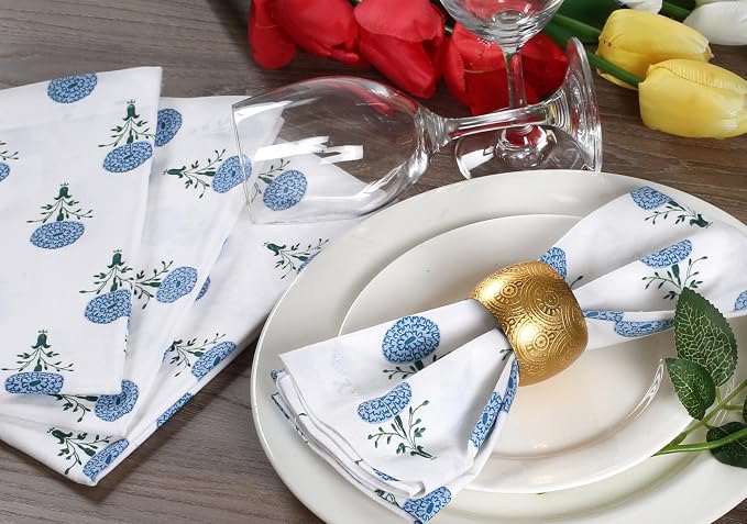 Bedding Craft Printed Dinner Napkins Set of 12 – 18x18 Mushroom Design with 1" Fold – Durable Stylish Fabric Napkins for Dining, Table Décor & Everyday Use - Image 7