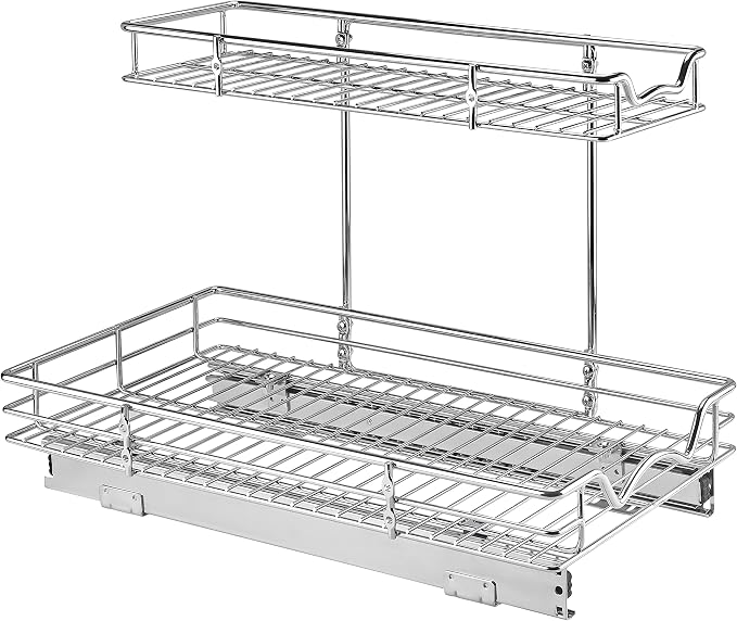 HOLDN’ STORAGE Under Sink Organizers and Storage, 11" W x 21" D x 15" H | 2-Tier Under-Sink Organizer, Full-Extension Slides, Keeps Cleaning Supplies, Bottles & Essentials Easy To Reach by HOLDN%E2%80%99STORAGE
