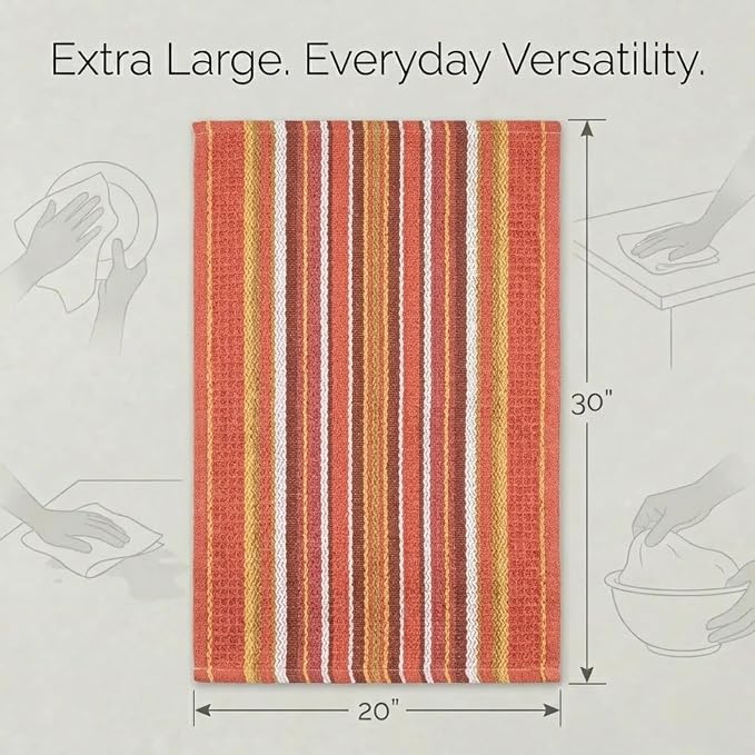 Urban Villa Kitchen Towels Cotton Dish Towels 20”x30” (Set of 6) Rust - Image 3