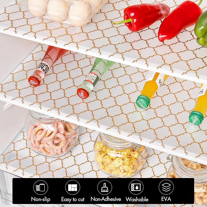 Cooyes Shelf and Drawer Liners for Kitchen Cabinets, Non Adhesive Cabinet Liner, EVA Waterproof Durable Non-Slip Drawer Mats for Shelves, Fridge, Storage, Kitchen Cupboards – Modern Pattern - Image 8