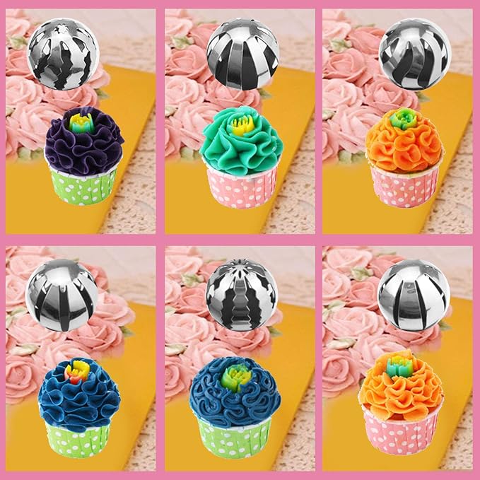 NANASO 20 PCS Stainless Steel Russian Piping Nozzles Set, Silver, Icing-tips for Cakes Cookies Decoration - Image 4