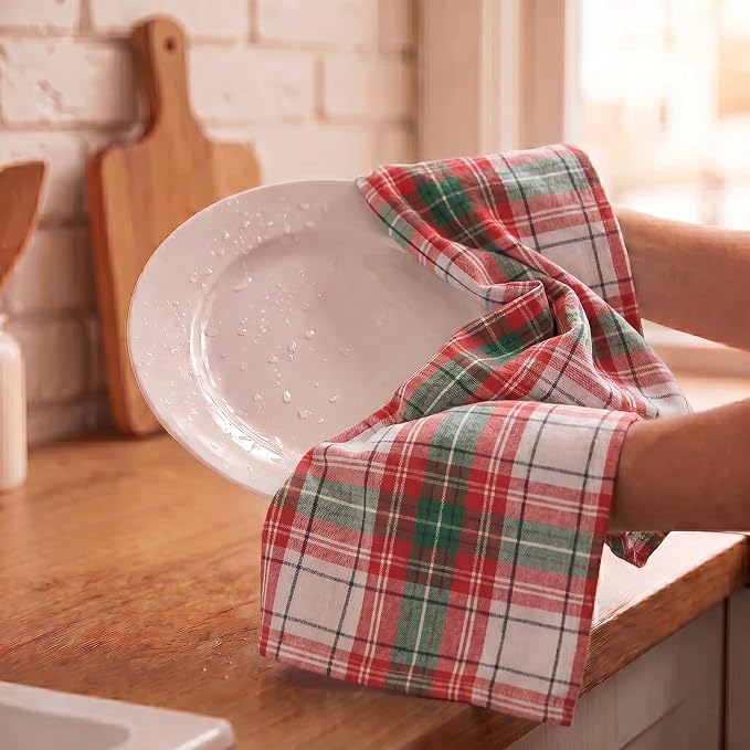 Urban Villa KitchenTowels Cotton DishTowels 20”x30”(Set of 6) Christ Check - Image 7