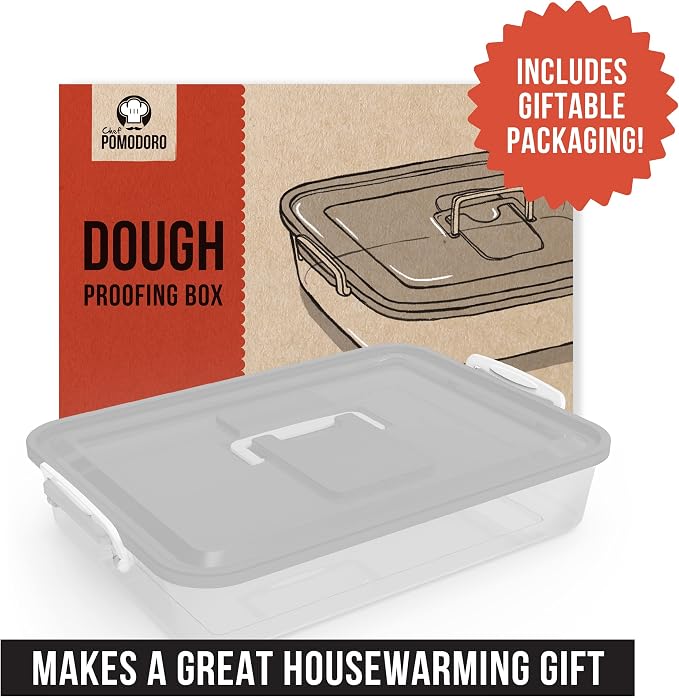 Chef Pomodoro Pizza Proofing Box, 14x11 In, Fits 4-6 Dough Balls, Grey | Stackable Transparent Dough Tray with Carry Handle, ABS Plastic Pizza Dough Container for Bread Proofing - Image 7