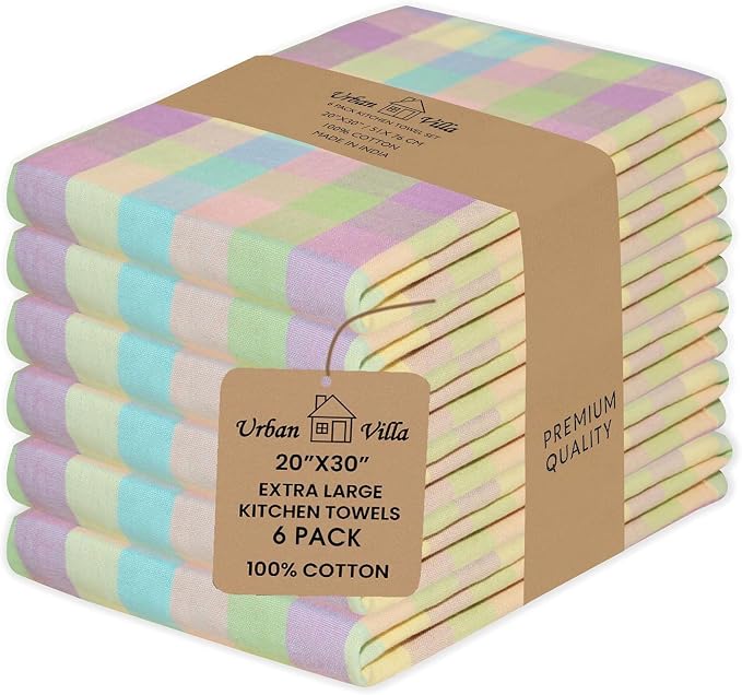 Urban Villa Kitchen Towels Cotton Dish Towels 20”x30” (Set of 6) Easter by CottonTrends